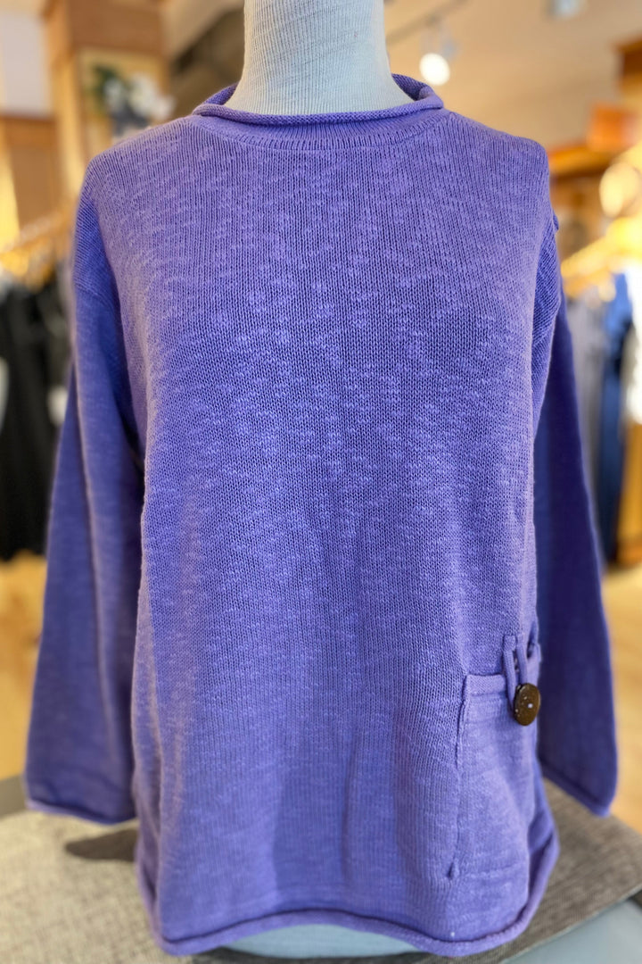 The Ultimate Cotton Sweater - Crop Pocket Roll Neck