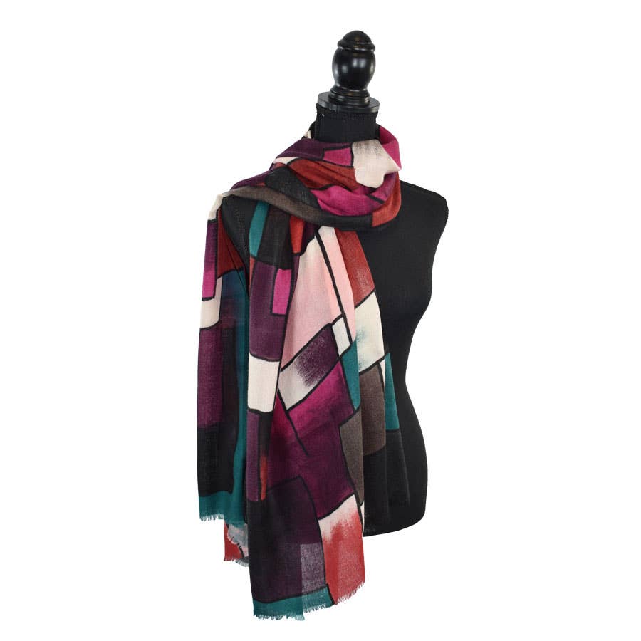 Victor Hand Painted Color Block Scarf
