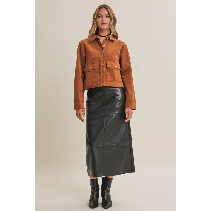 The Weekend Escape Cotton Corduroy Cropped Jacket