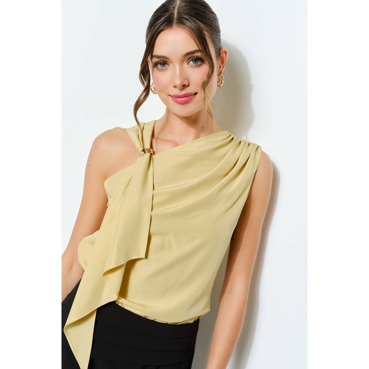 Asymmetric Drape Ring Detail Top