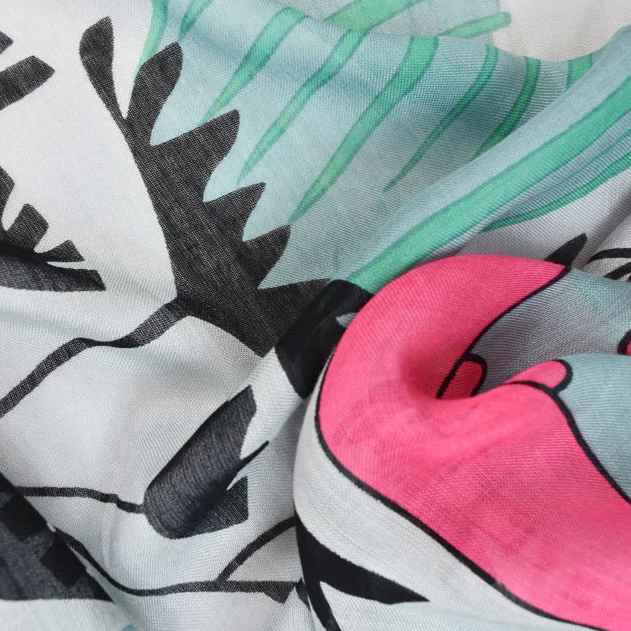 Hipster Retro Mixed Motif Scarf: Navy