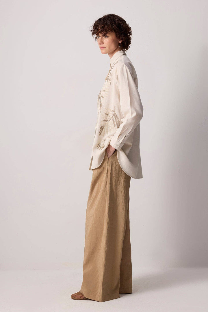 Botanica Embroidered Linen Blend Shirt