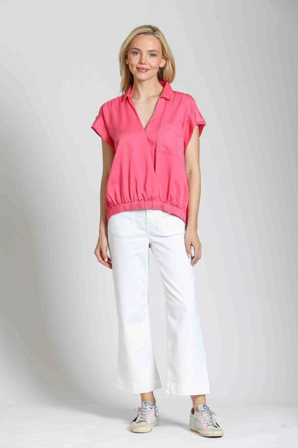 Crop Wide Leg Jean with Patch Pockets
