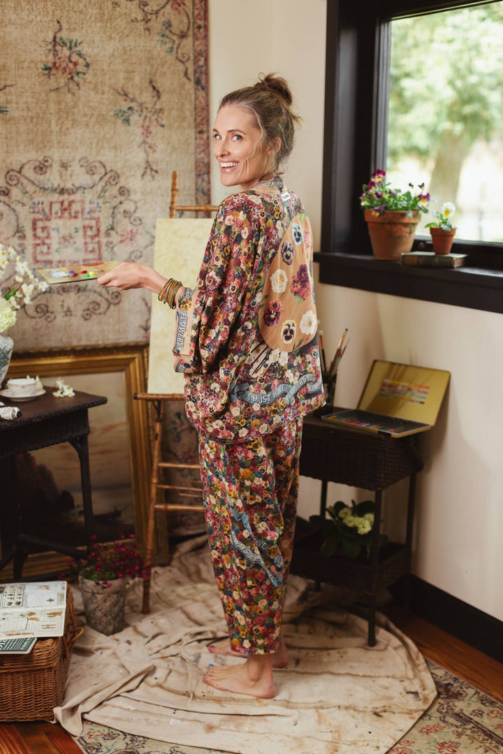 Art of Life Pixie Duster Cropped Kimono w/Palette, Flowers