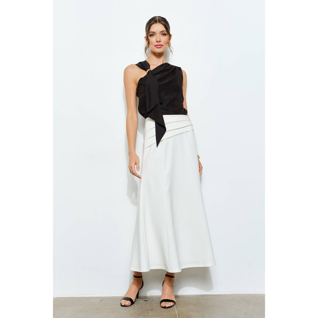 Asymmetric Drape Ring Detail Top