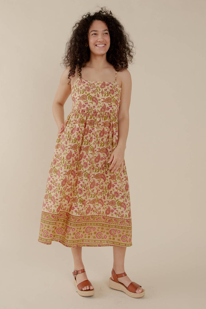 Sofia Midi Dress Floral Paisley