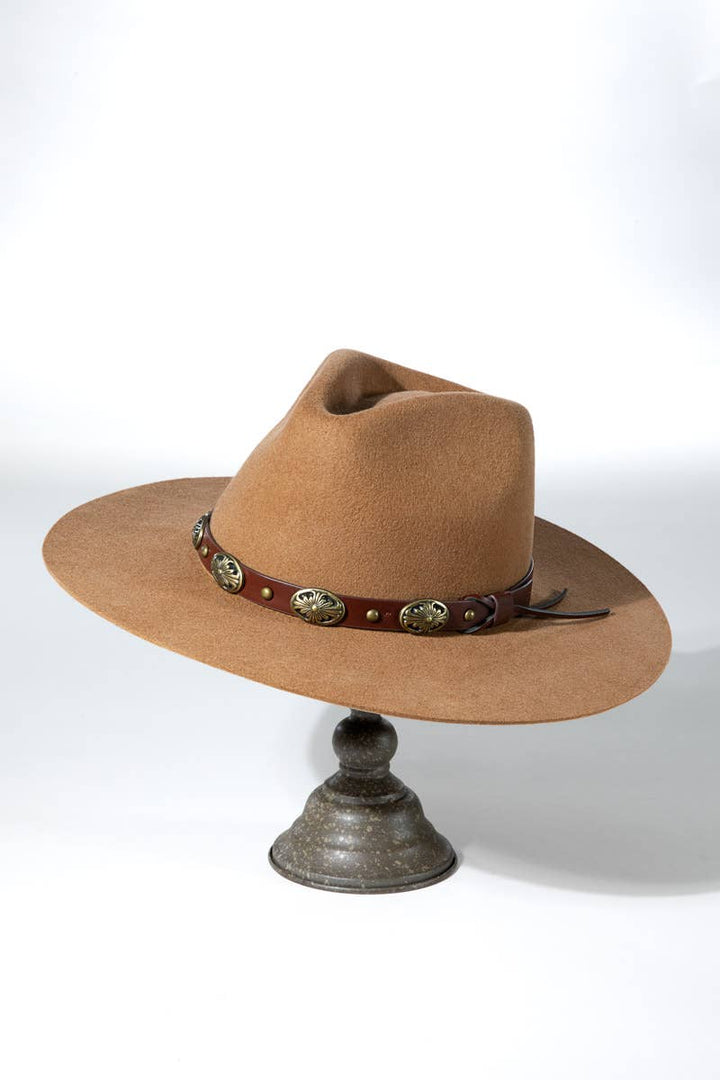 100 Percent Wool Western Concho Panama Hat