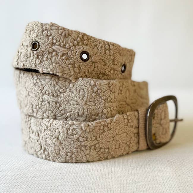 Desert Embroidered Wool Belt