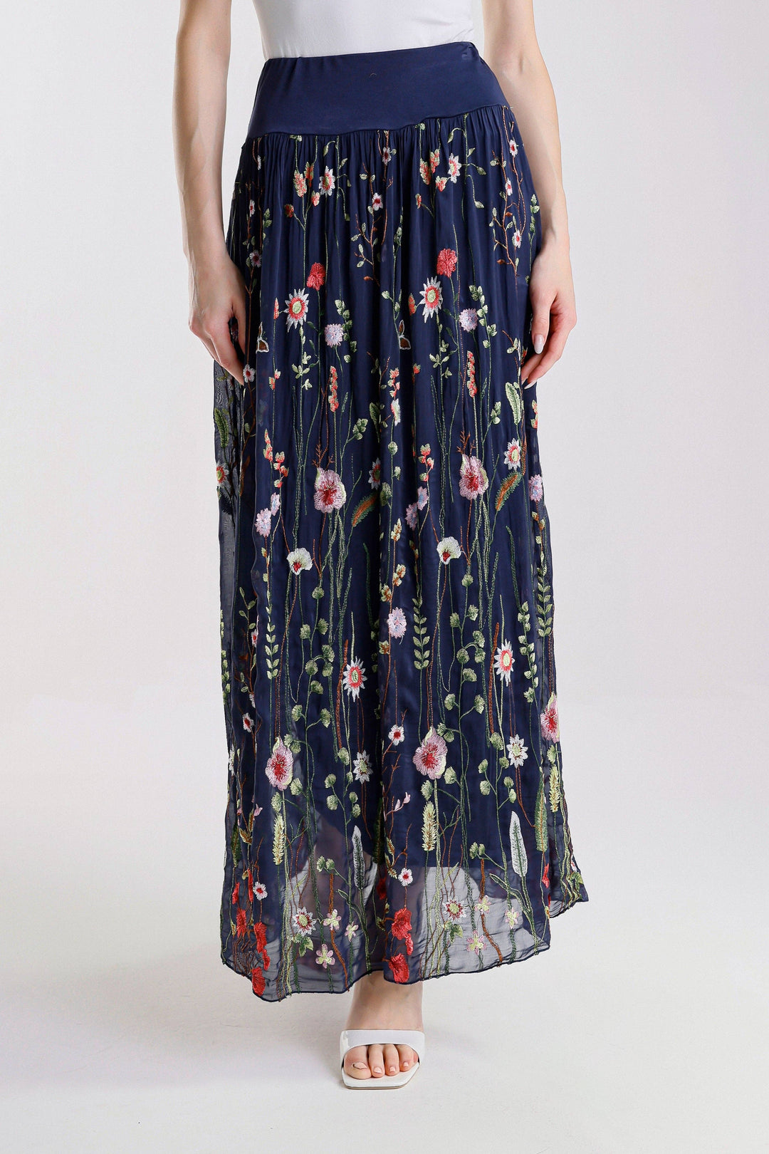 Sable Garden Silk Skirt