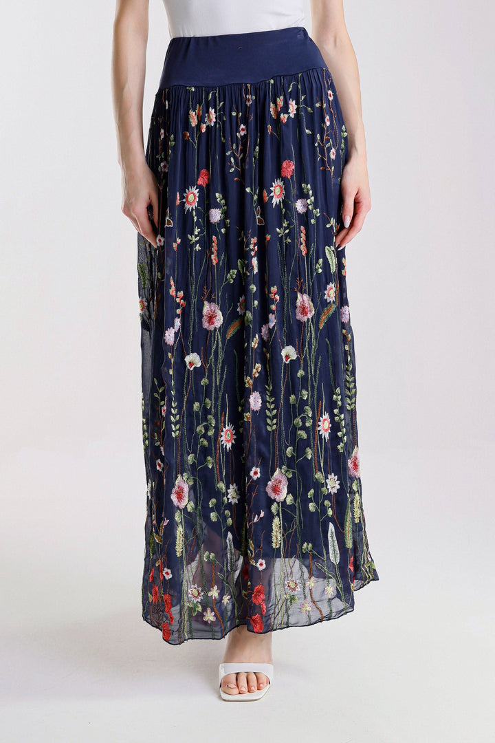 Sable Garden Silk Skirt