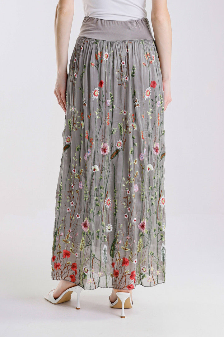 Sable Garden Silk Skirt