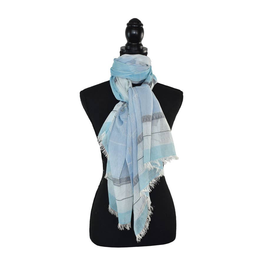 Zoli Stitched Detail Striped Scarf