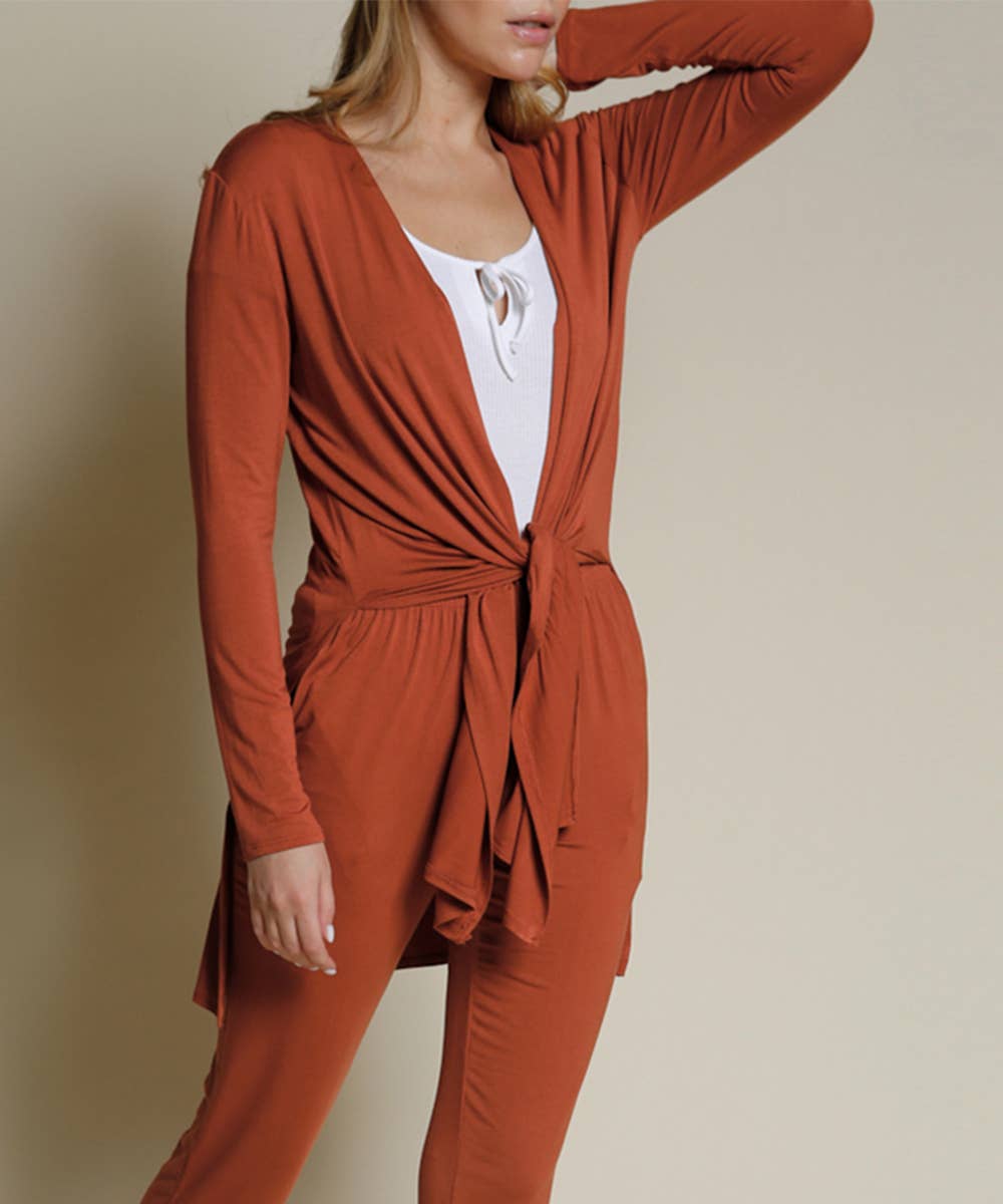 Bamboo Long Open Cardigan