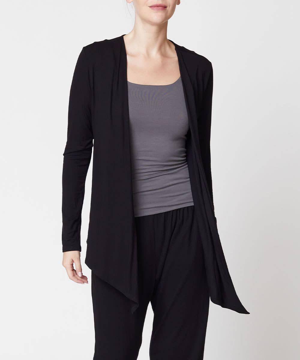 Bamboo Front Tie Open Cardigan