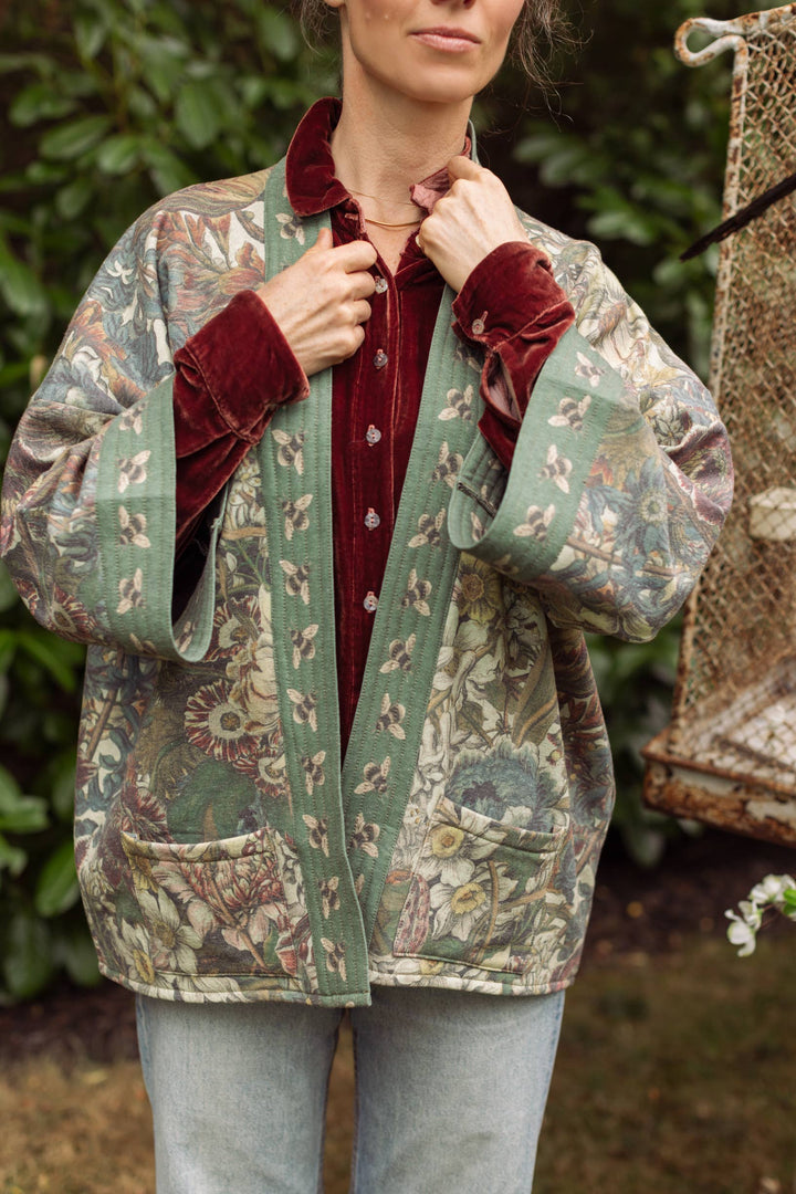 Love Grows Wild Fleece Cottage Cardigan Kimono Jacket