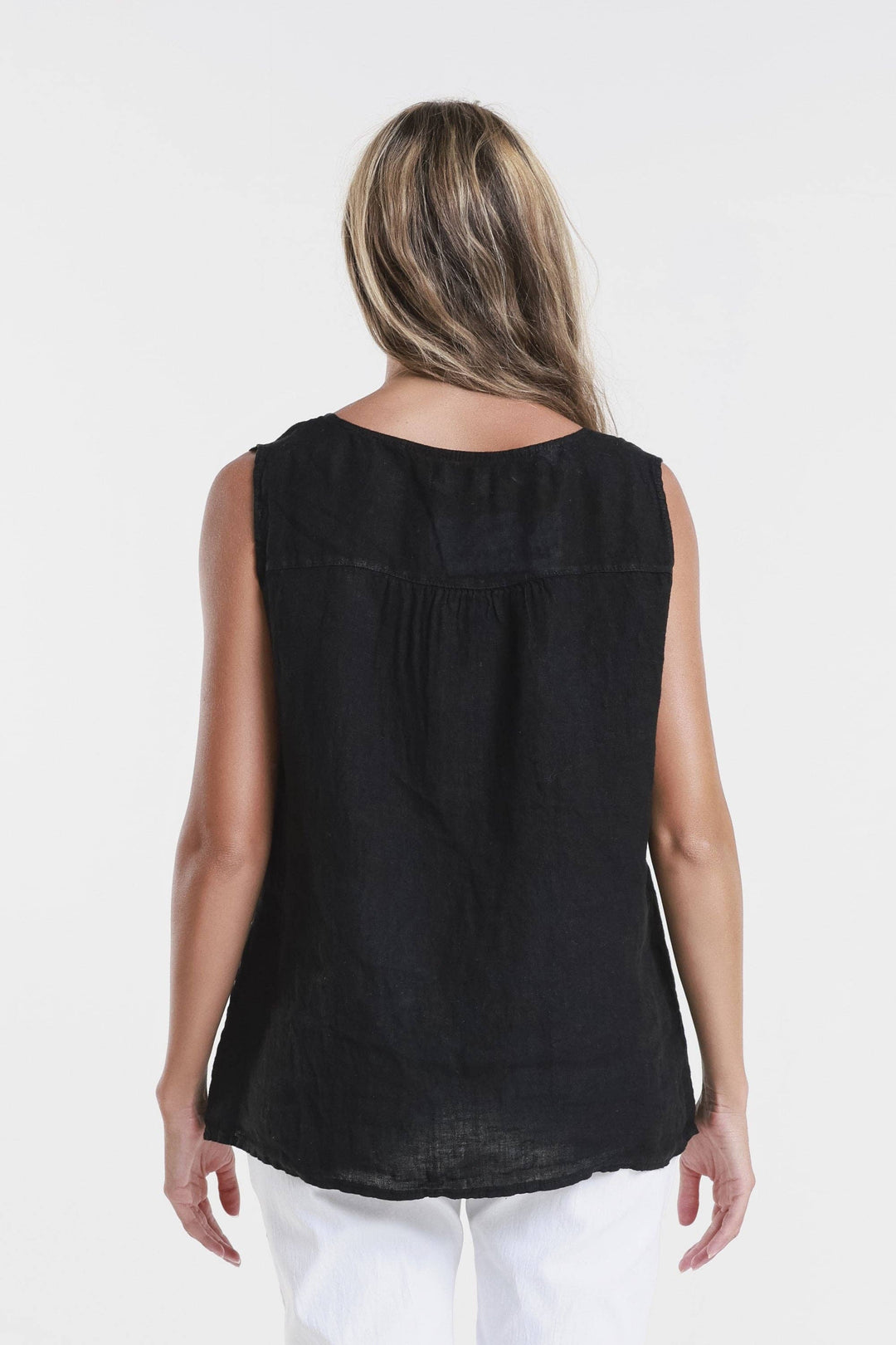 Cora Ring Detail Linen Tank