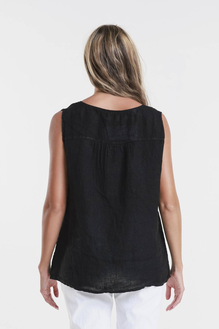 Cora Ring Detail Linen Tank