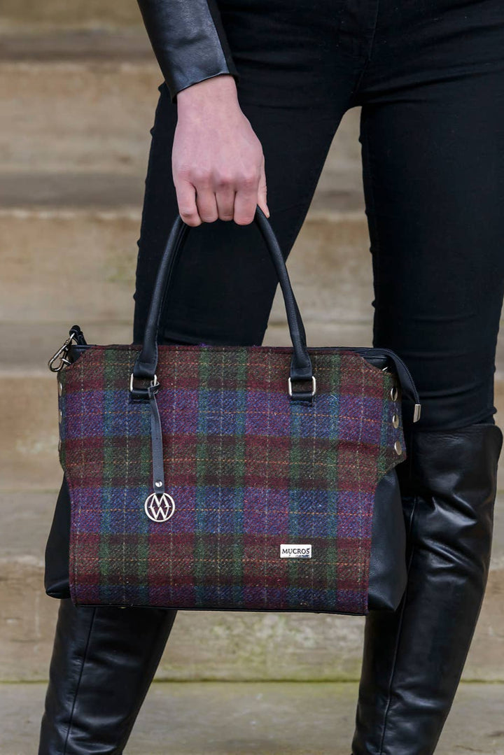 Emily 79 Women's Wool & Leather Tote Bag with Strap