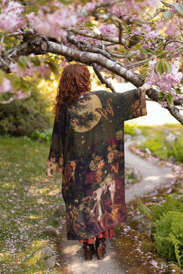 The Messenger Opera Duster Robe w/ Joan of Arc & Florals