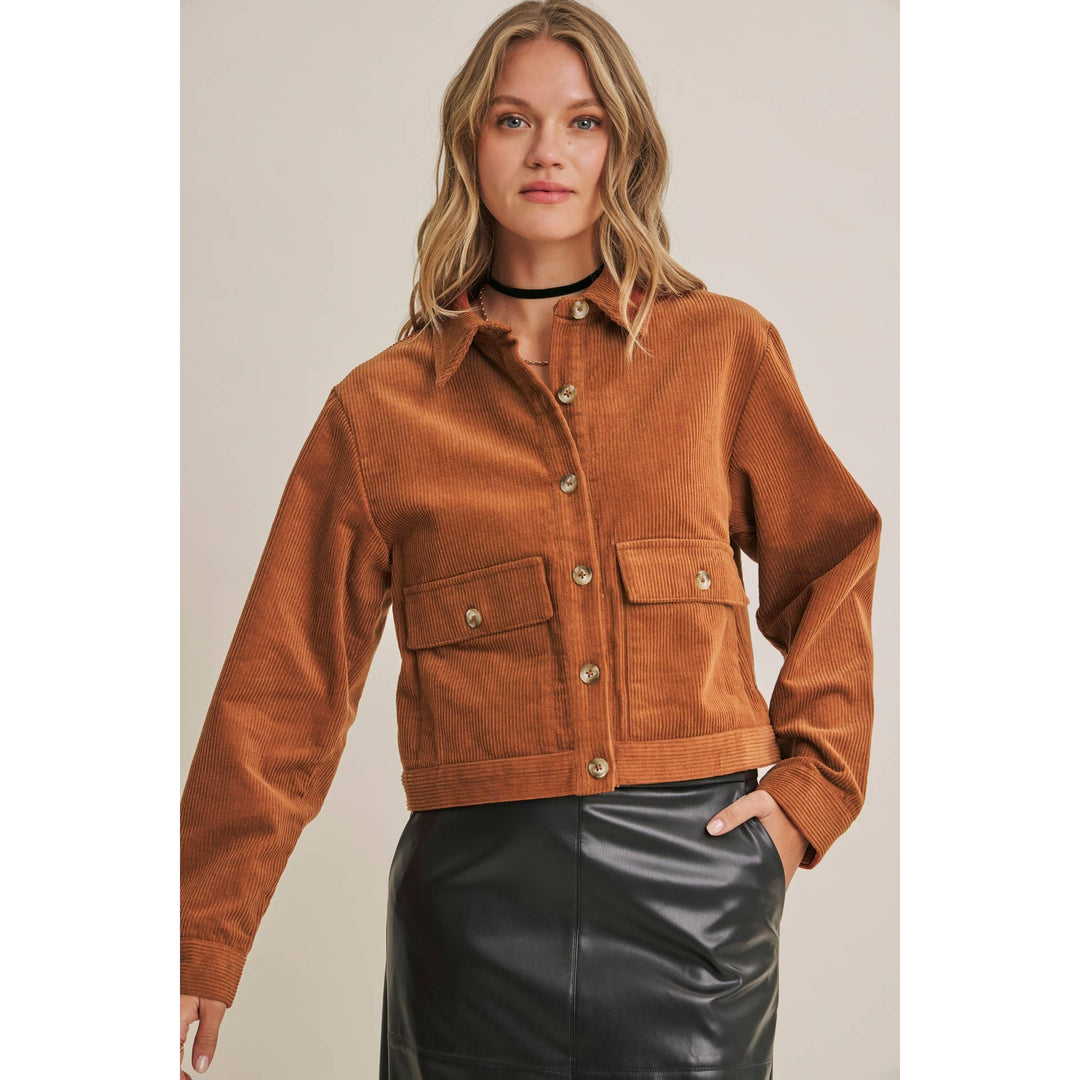 The Weekend Escape Cotton Corduroy Cropped Jacket