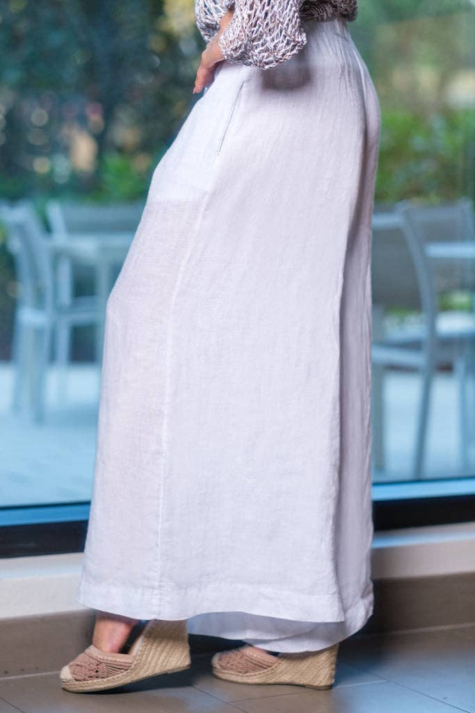 Peggy Crop Linen Palazzo Pant