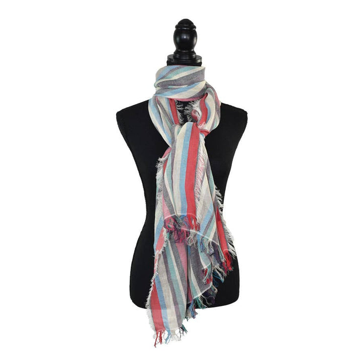 Imani Narrow Striped Linen Scarf