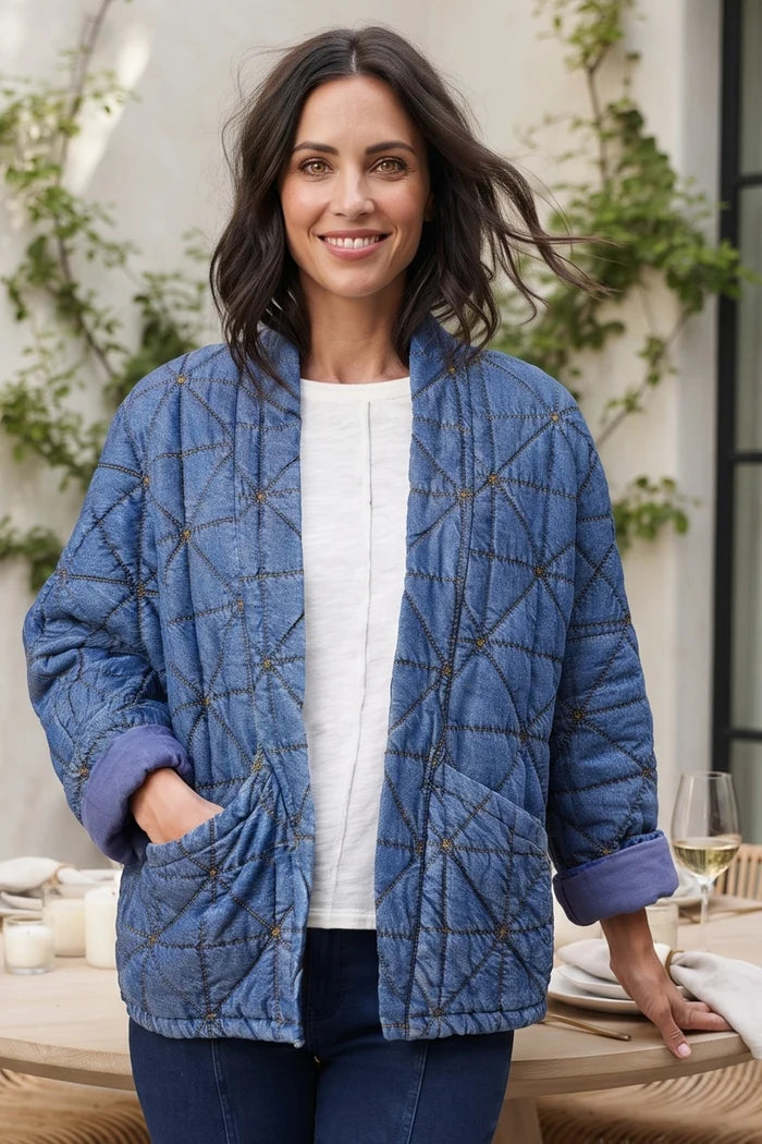 Diamond Quilt Kimono Jacket