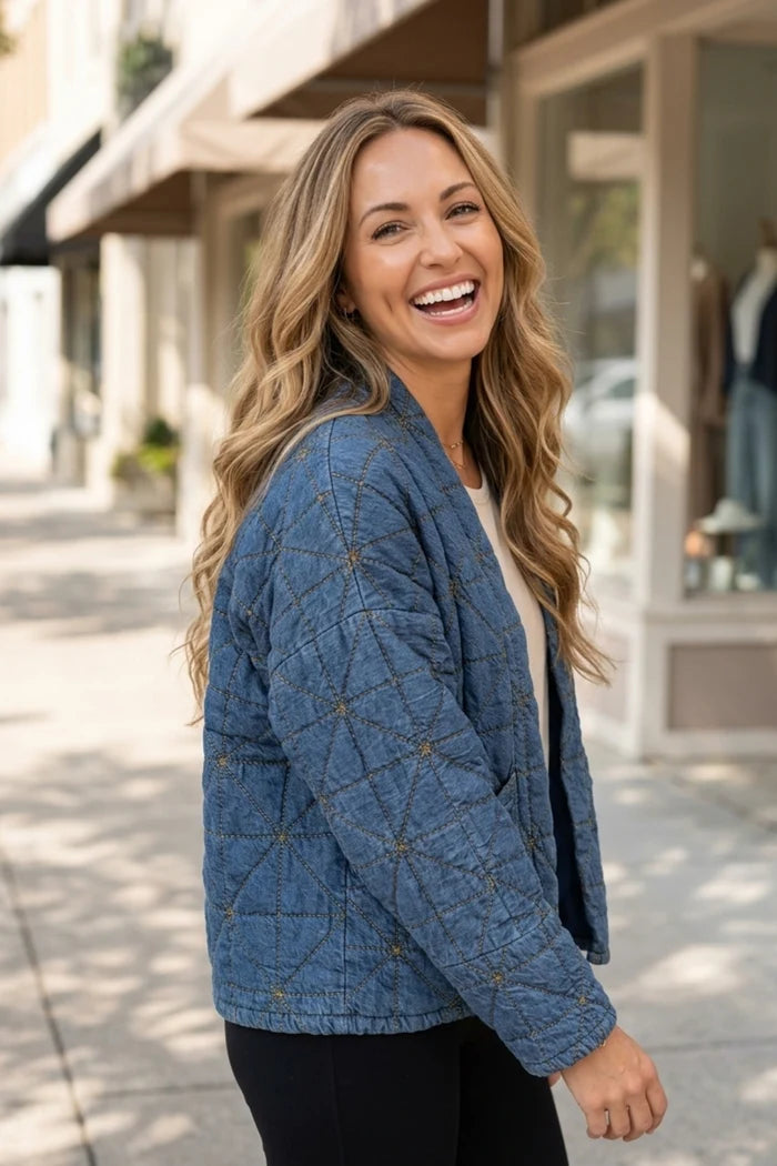 Diamond Quilt Kimono Jacket