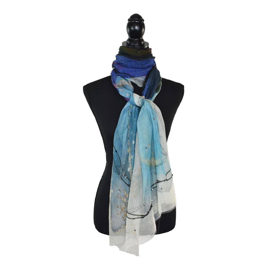 River Handmade Embroidered Shawl Scarf