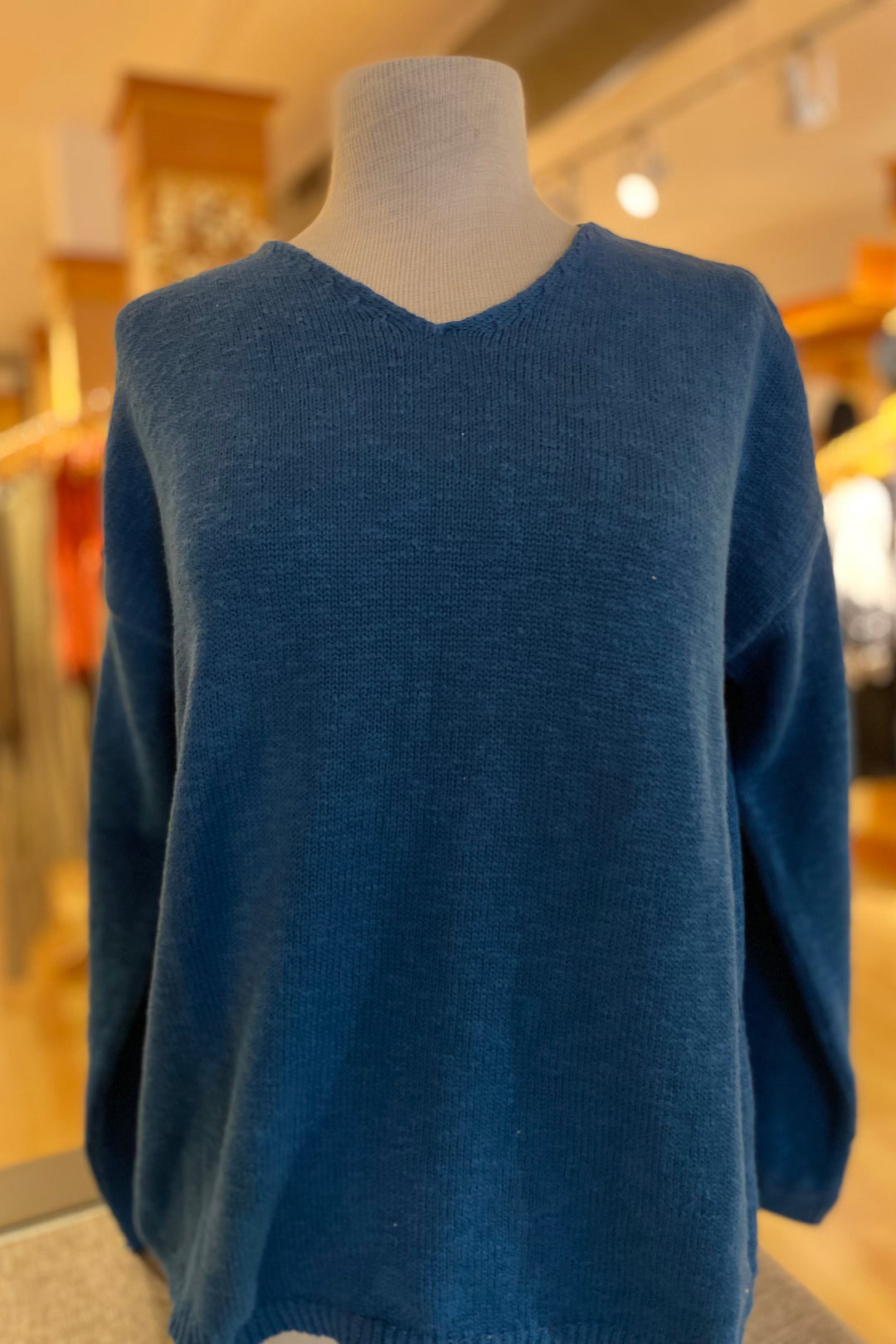 Cotton Crop V Neck Sweater