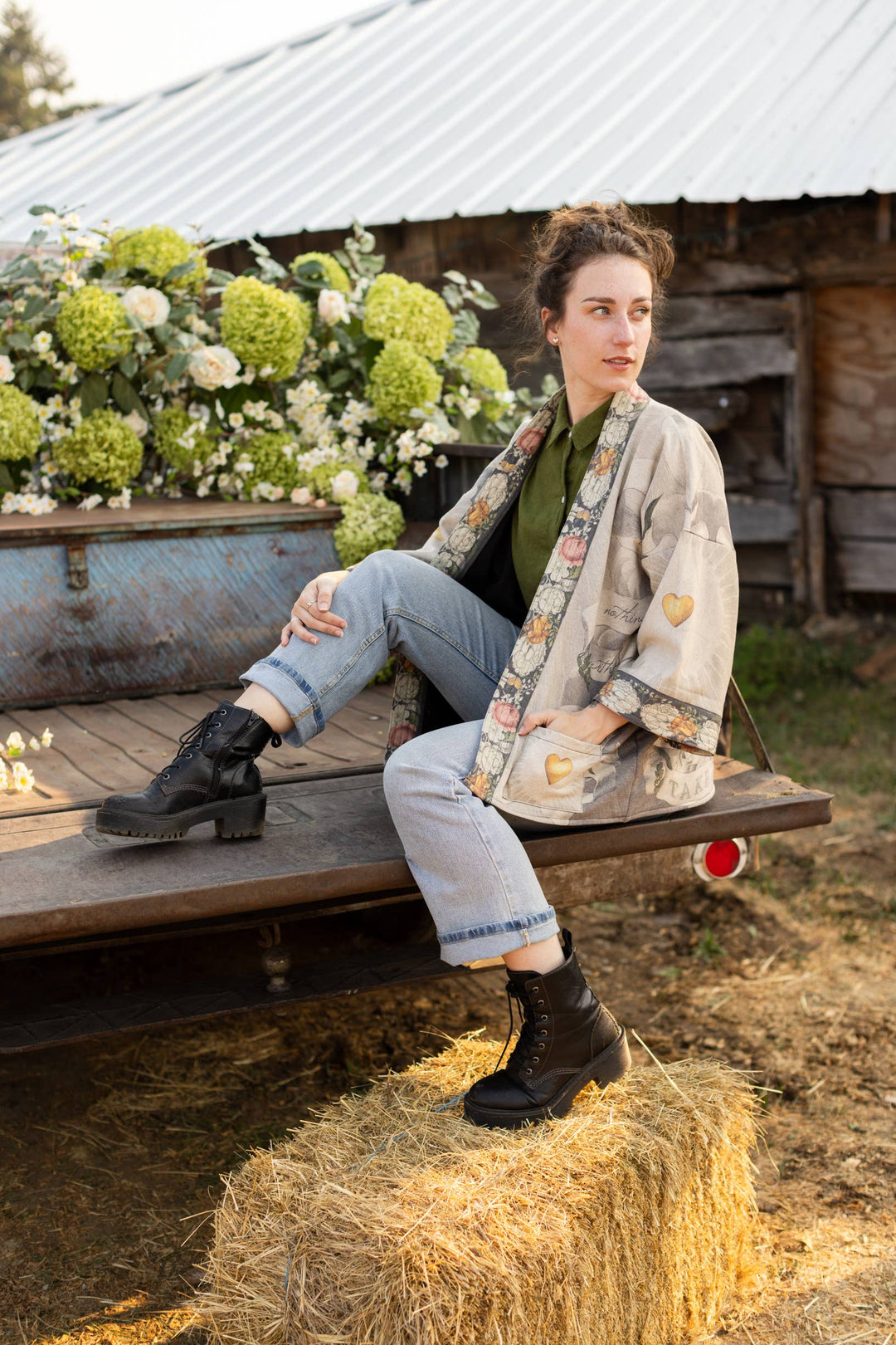 Take My Hand Fleece Cottage Cardigan Kimono Jacket