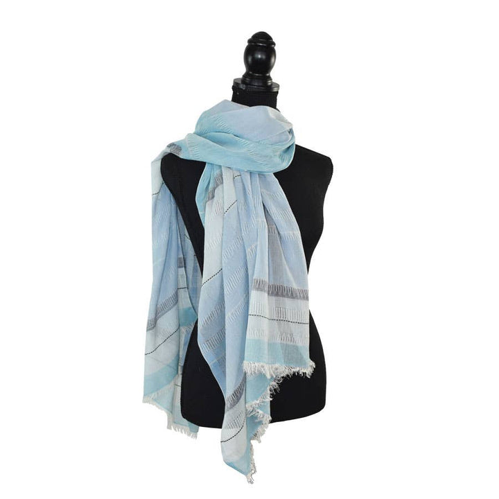 Zoli Stitched Detail Striped Scarf
