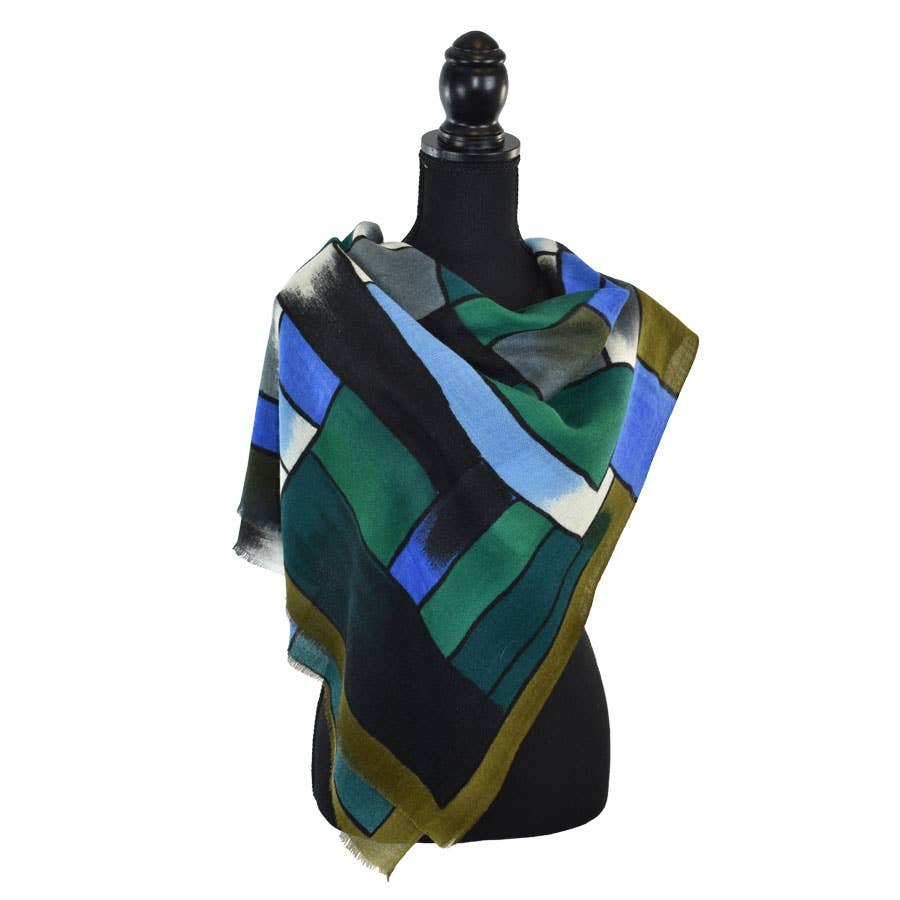 Victor Hand Painted Color Block Scarf