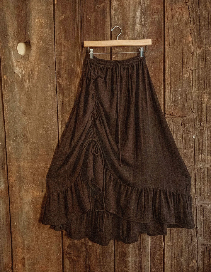 Boho Cinch Ruffle Skirt Organic Cotton Bamboo, Bohemian 