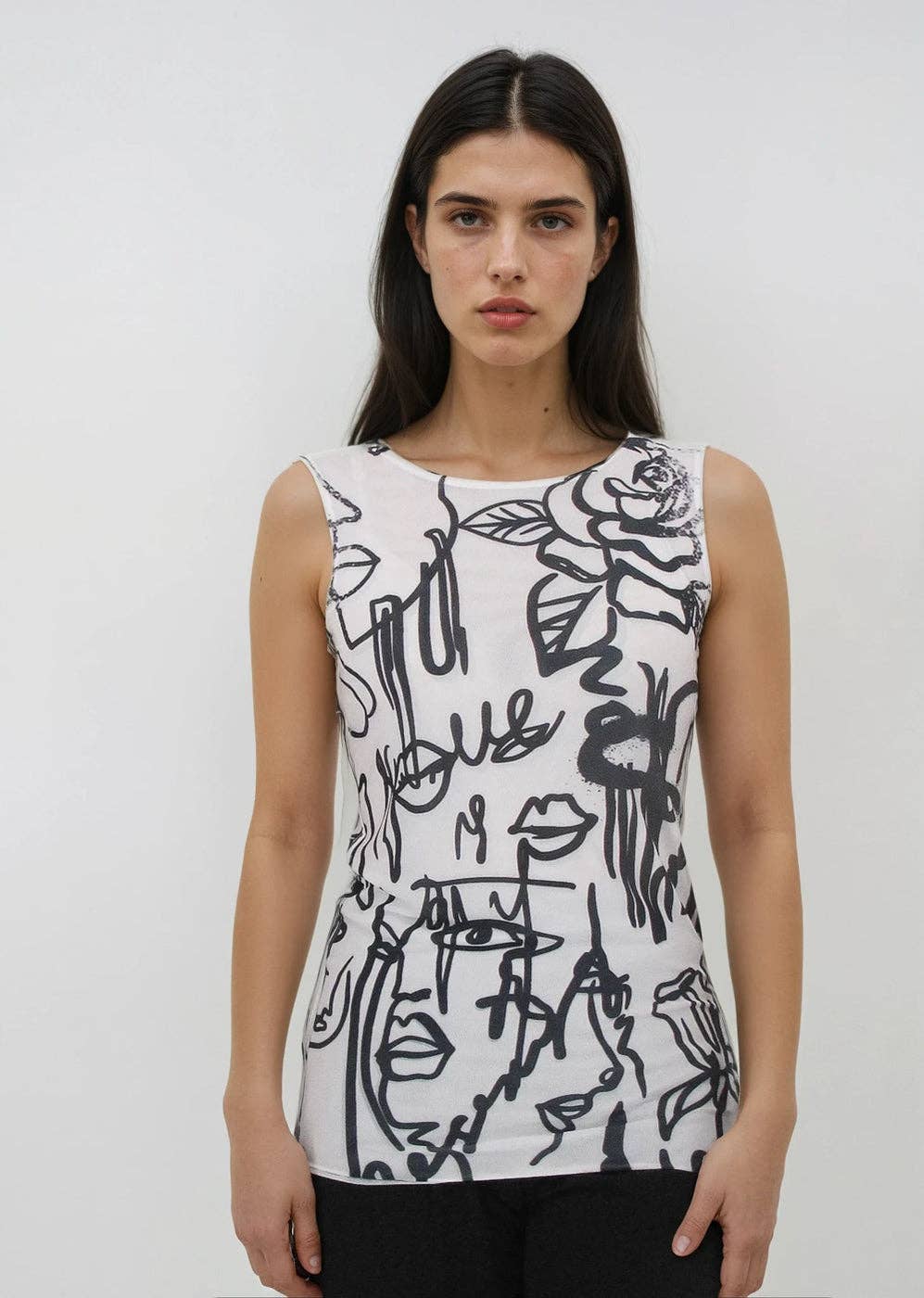 Florence Double Sheer Tank Top - Prints