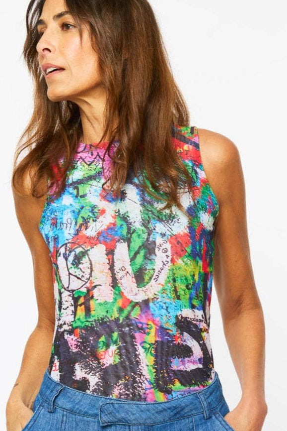 Peace & Love - Florence Solid Double Sheer Tank Top