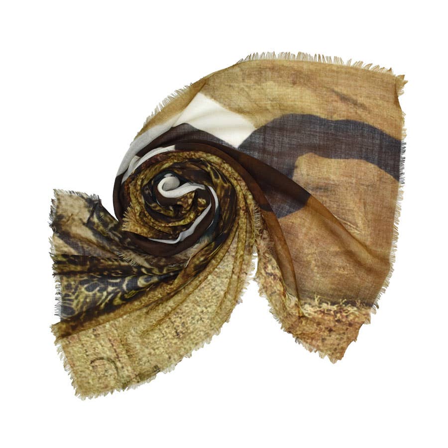 Kenya Tribal-Inspired Narrow Wool Scarf