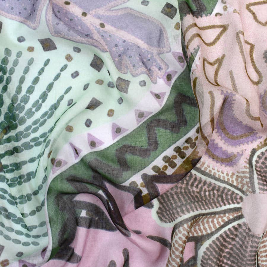 Levinson Tropical Leaf Square Scarf