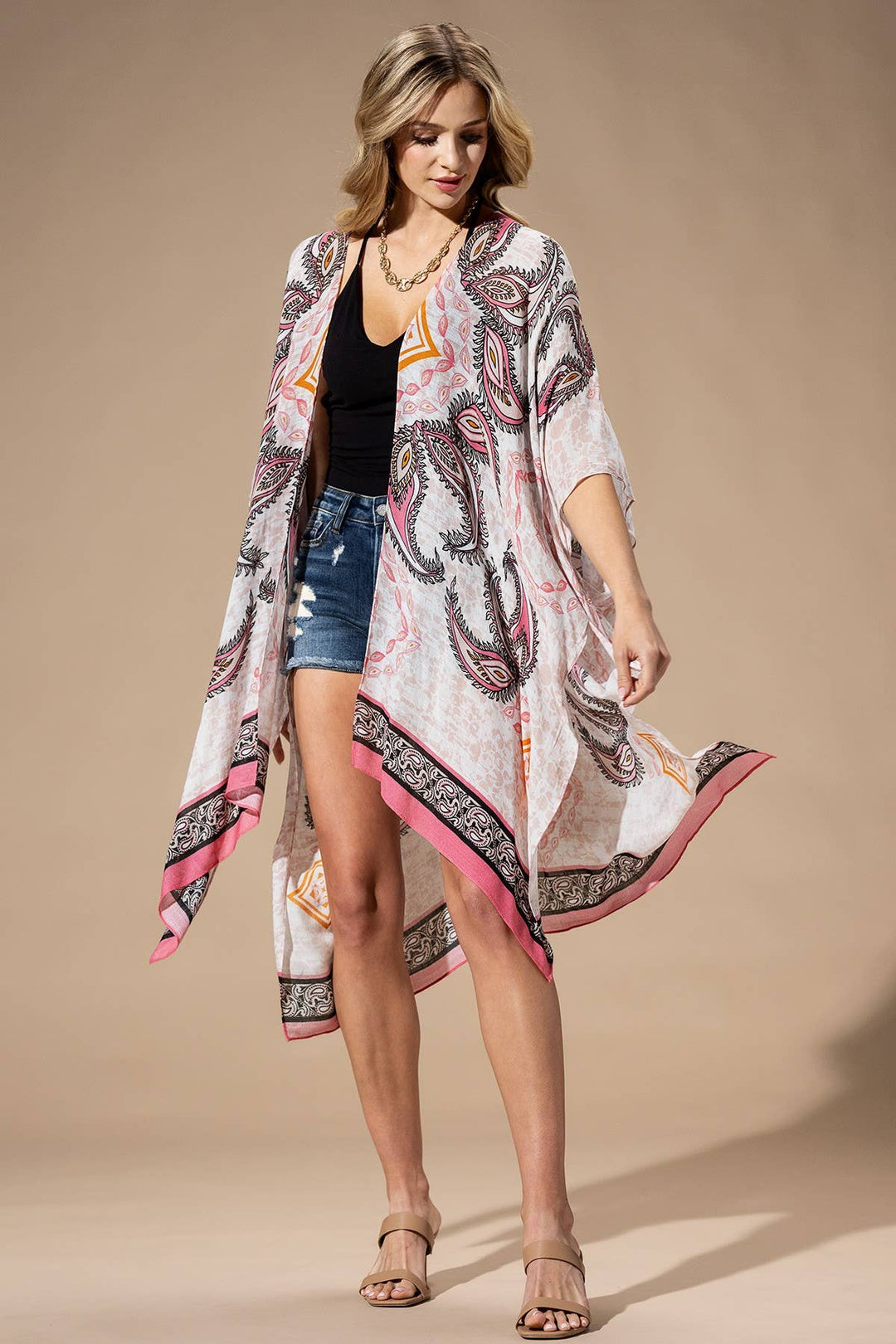 Pink Paisley Kimono