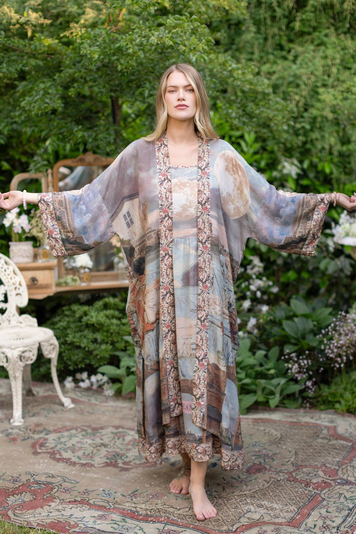 Imaginarium Opera Duster Kimono Robe with Moon long length