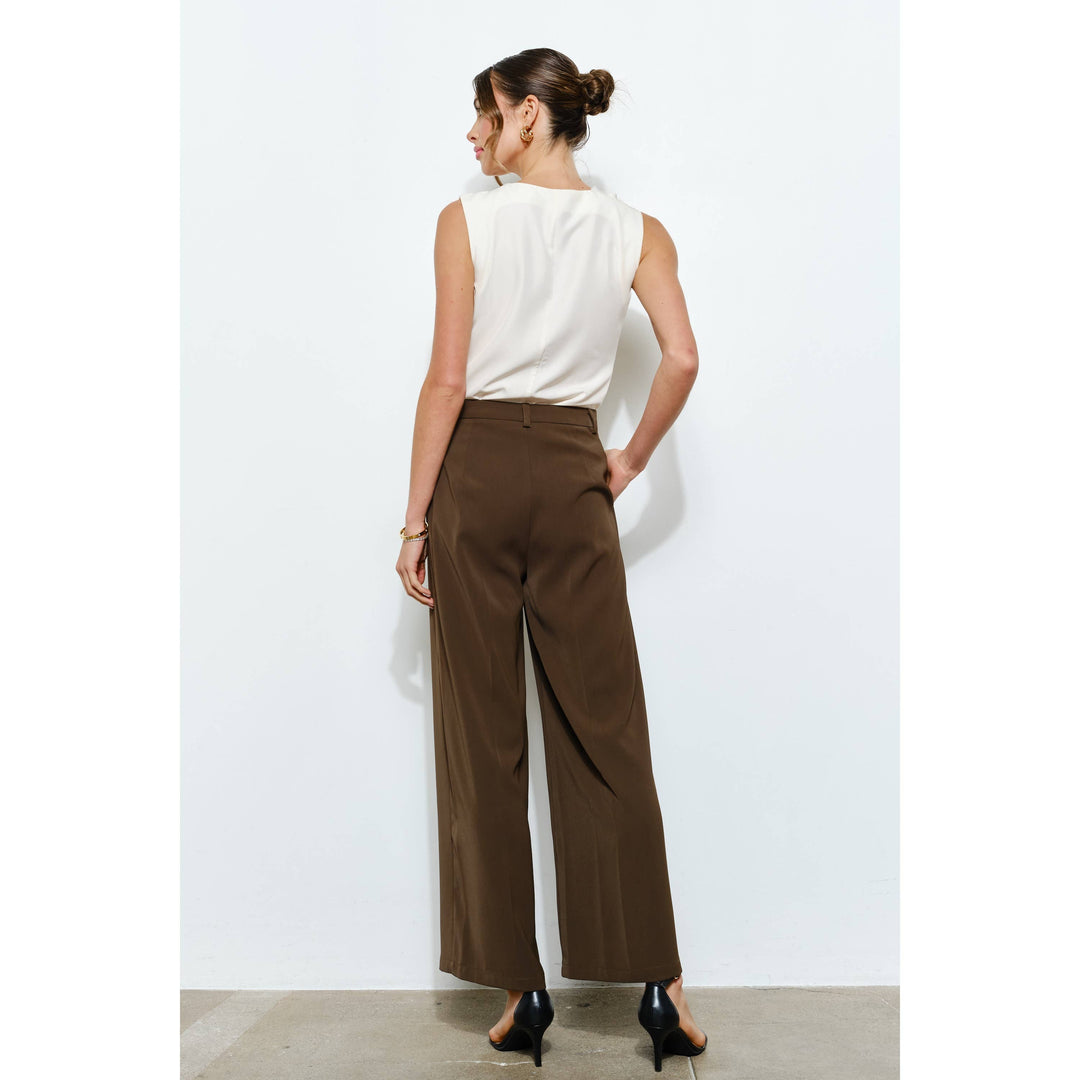High Waist Tailored Wide-Leg Trousers