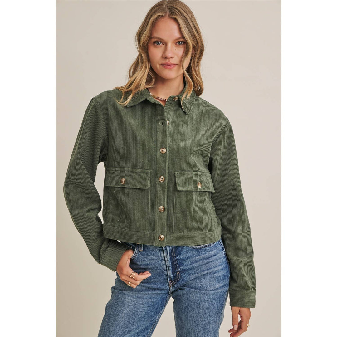 The Weekend Escape Cotton Corduroy Cropped Jacket