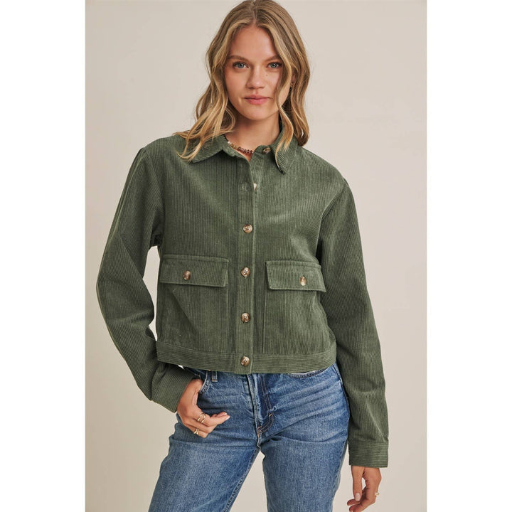 The Weekend Escape Cotton Corduroy Cropped Jacket