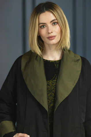 Two Tone Taffeta Metropolitan Coat