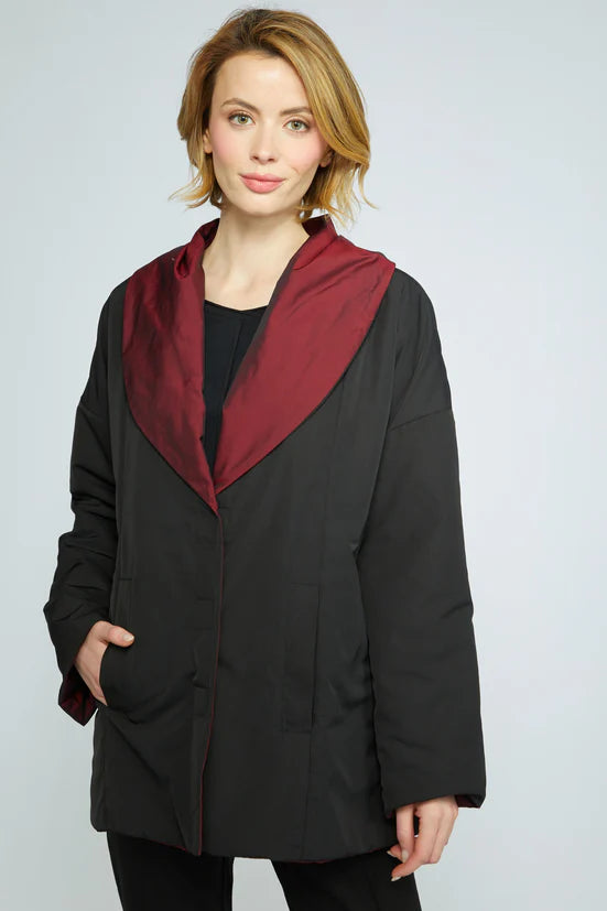 Two Tone Taffeta Metropolitan Coat