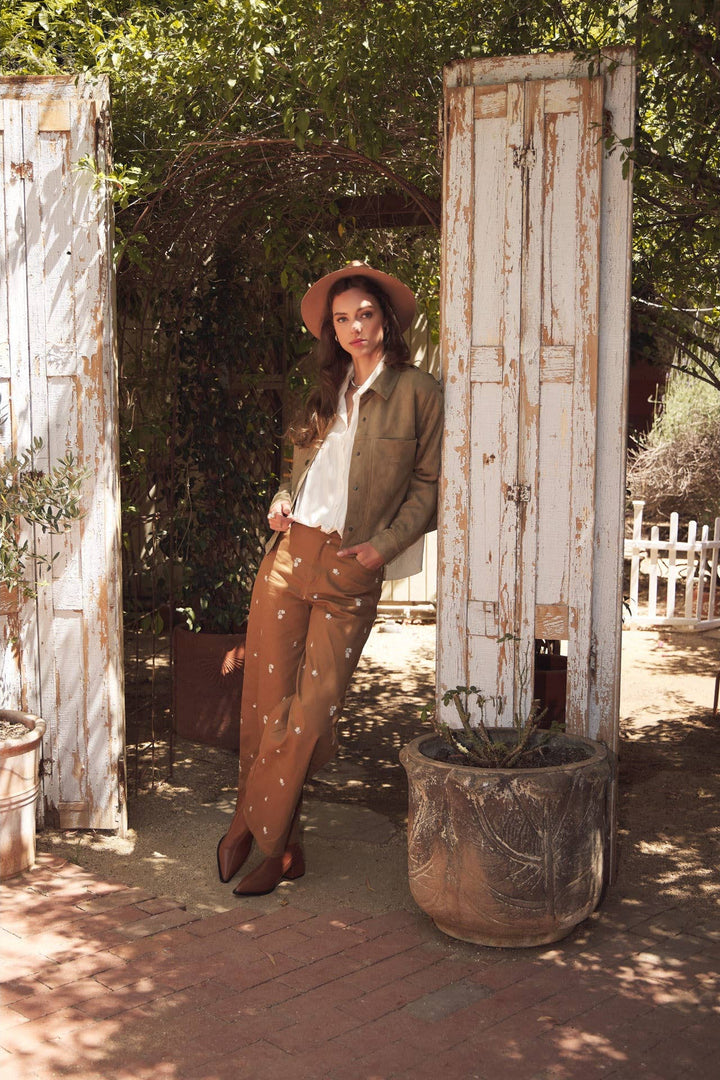 Versatile Luxe Stretchy Suede Jacket with Statement Pockets