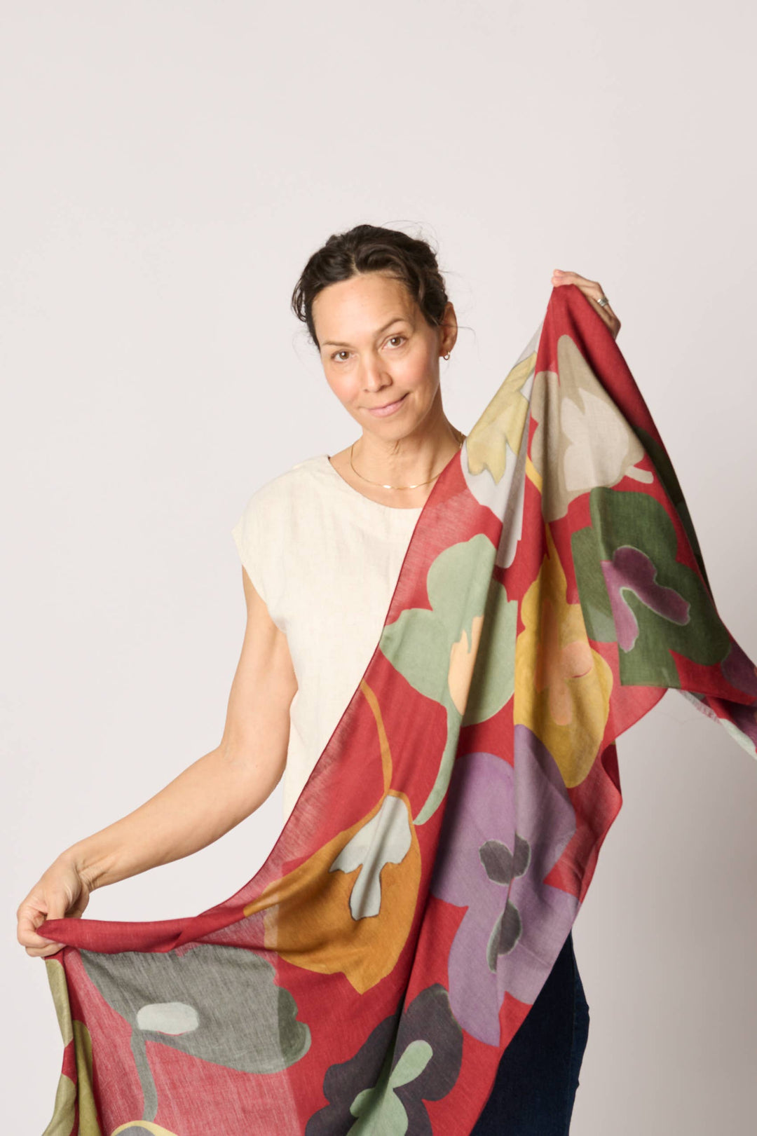 Cashmere Blend 'Flora' Art Scarf