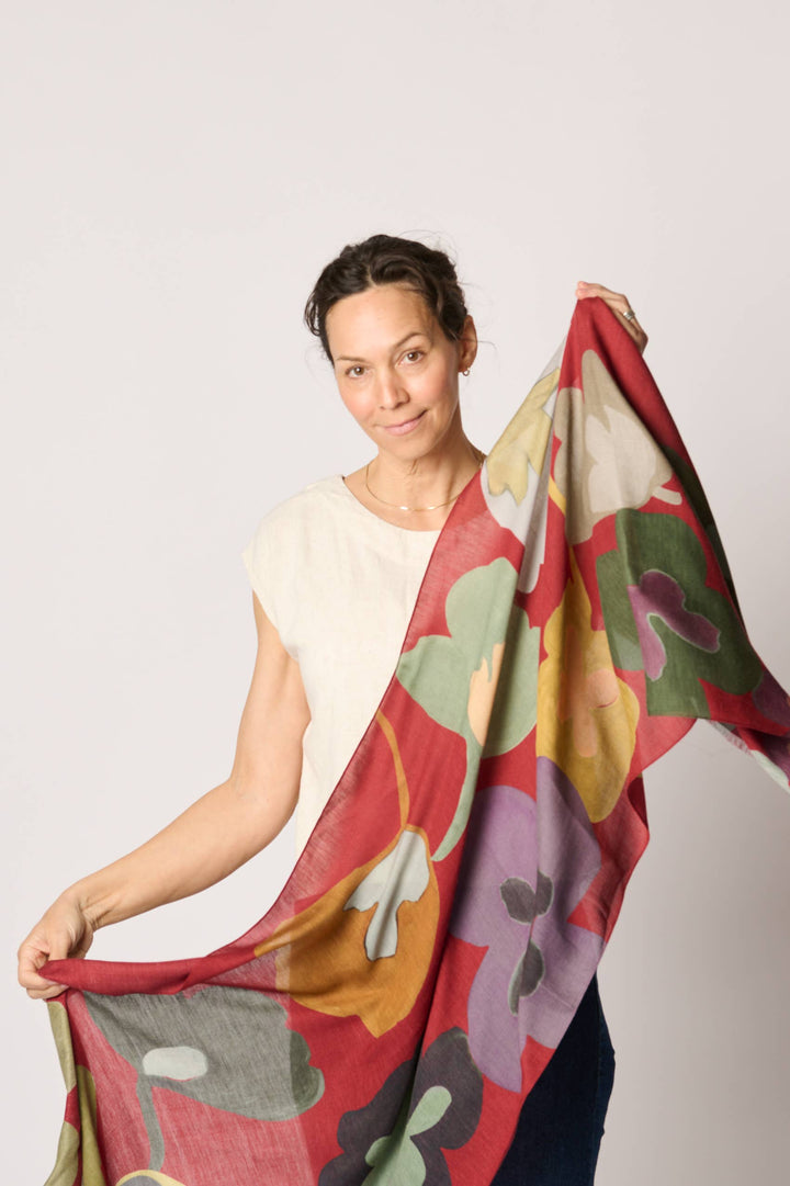 Cashmere Blend 'Flora' Art Scarf