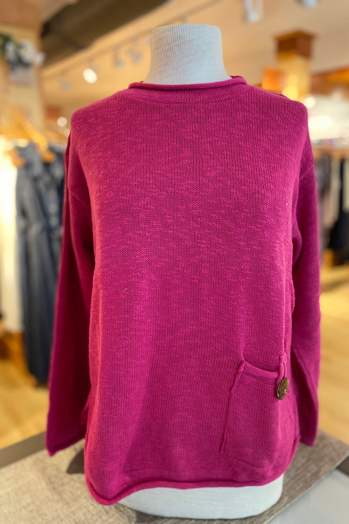 The Ultimate Cotton Sweater - Crop Pocket Roll Neck