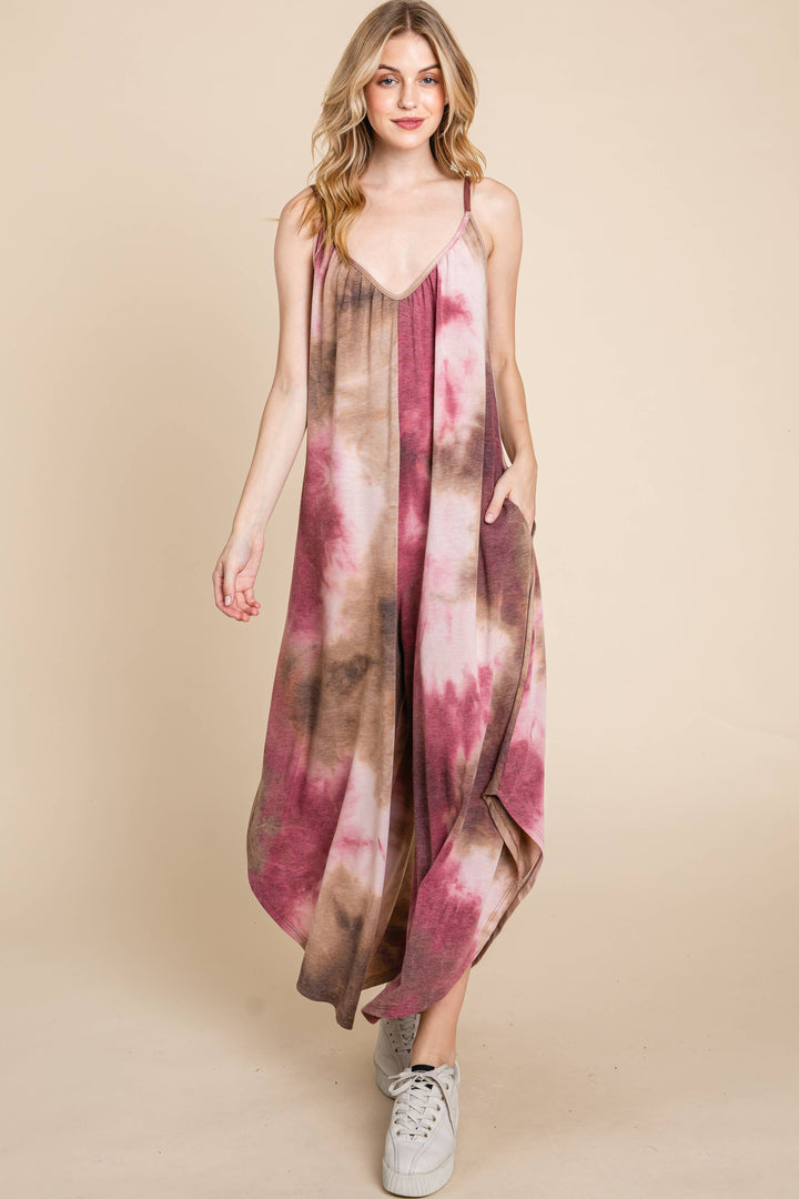 Tie Dye Wide Leg Jumpsuit